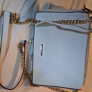 Rebecca Minkoff White Shoulder Bag with Gold Chain